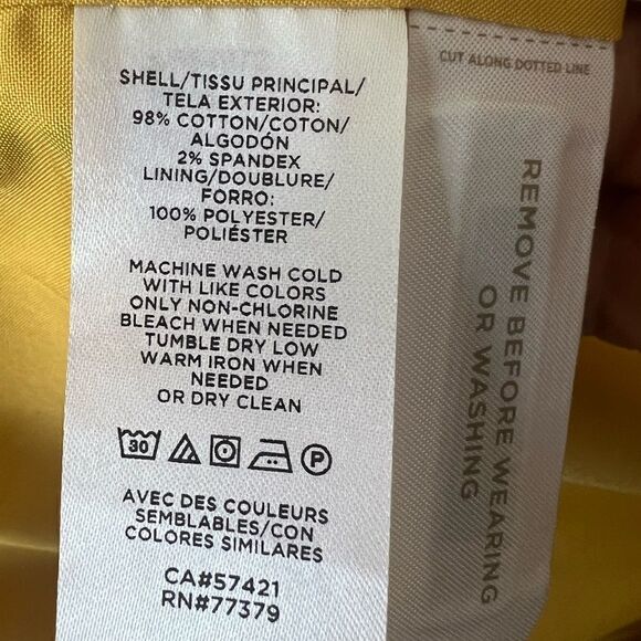 Ann Taylor Petite Mustard Yellow Dopamine Dressing Twill Trench Coat Size XXS - Picture 16 of 16